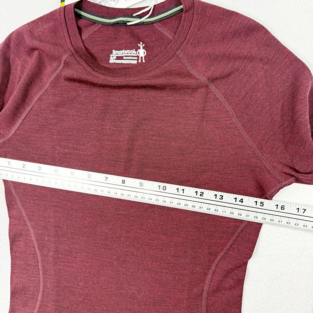 Smartwool Classic Thermal Merino Wool Baselayer Top Size S Womens Dark Red NEW - Picture 5 of 9